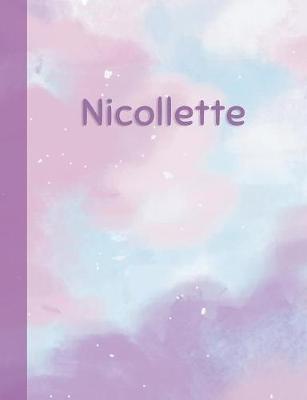 Nicollette: Personalized Composition Notebook - College Ruled (Lined) Exercise Book for School Notes, Assignments, Homework, Essay Writing. Purple Pink Blue Cover Art - Cloud Marble with Name