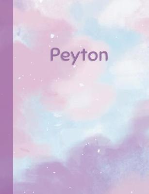 Peyton: Personalized Composition Notebook - College Ruled (Lined) Exercise Book for School Notes, Assignments, Homework, Essay Writing. Purple Pink Blue Cover Art - Cloud Marble with Name