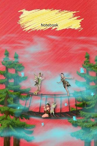 Notebook: Fairy Bridge Red Cover Composition Books Wide Ruled Line Paper 120 Pages Softcover