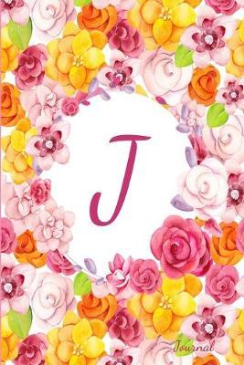 J Journal: Beautiful Flower Bouquet, Monogram Initial Letter J Lined Diary Notebook