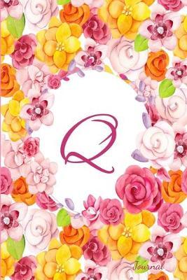 Q Journal: Beautiful Flower Bouquet, Monogram Initial Letter Q Lined Diary Notebook