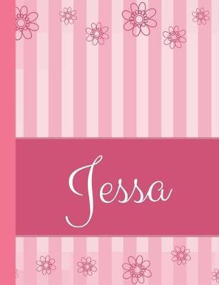 Jessa: Personalized Name College Ruled Notebook Pink Lines and Flowers