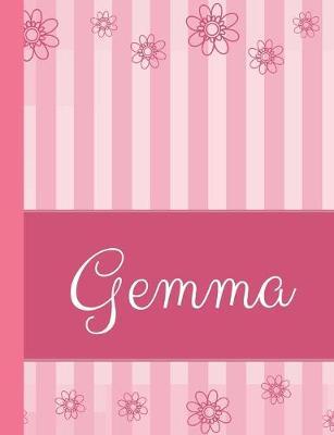 Gemma: Personalized Name College Ruled Notebook Pink Lines and Flowers