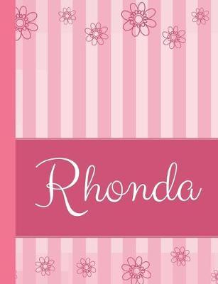 Rhonda: Personalized Name College Ruled Notebook Pink Lines and Flowers