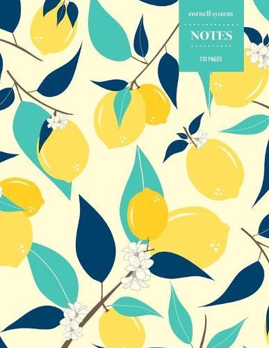 Cornell System Notes 110 Pages: Vintage Floral Notebook for Professionals and Students, Teachers and Writers - Italian Lemons Pattern