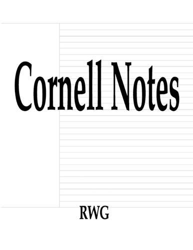 Cornell Notes: 100 Pages 8.5"" X 11""