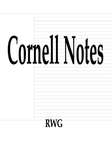 Cornell Notes: 150 Pages 8.5"" X 11""