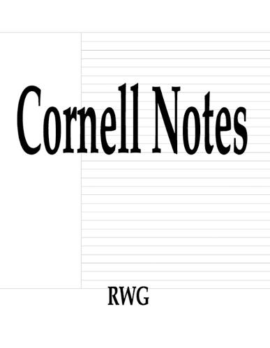 Cornell Notes: 200 Pages 8.5"" X 11""
