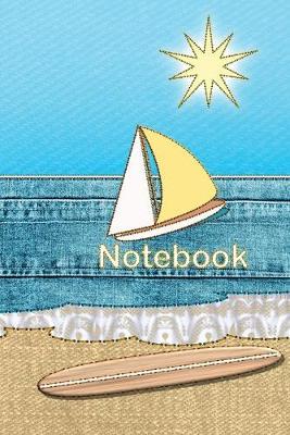 Summer Beach Scene in Fabric Notebook: A lovely fabric look ocean designed cover to brighten your day. Each page is headed up with Subject and Date boxes to easily organise and reference your notes.