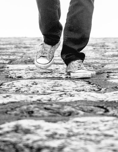 Notebook: Walking Walk Stepping Shoes Foot Feet Hiking Hike Travel