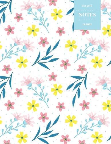 Dot Grid Notes 110 Pages: Vintage Floral Premium Notebook for Professionals and Students, Teachers and Writers - Bright Pink Mini Floral Pattern