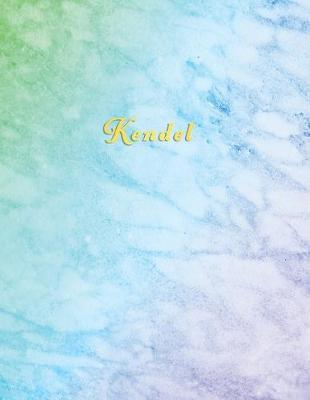 Kendel: Blue and Aqua Marble personalised custom name college or school ruled journal for girls - Standard lined size composition exercise note book