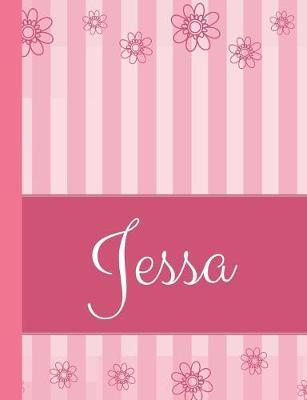 Jessa: Personalized Name College Ruled Notebook Pink Lines and Flowers