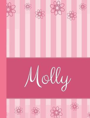 Molly: Personalized Name College Ruled Notebook Pink Lines and Flowers