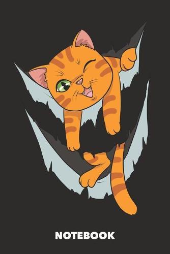 Notebook: Cat Tearing Cover 6 x 9 inch ruled - 120 pages for Creative Cat Lovers