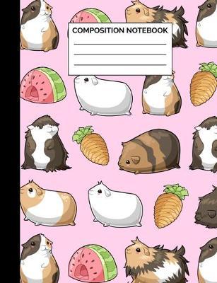 Composition Notebook: Pink Guinea Pig Pattern Wide Ruled Lined Note Book - Cute Animal & Cavy Lover Journal with Lines for Kids, Teens, Students or Teachers to Write In at School, Work, Home, Office - 100 Lined Pages / 50 Sheets - Size 7.44 x 9.69
