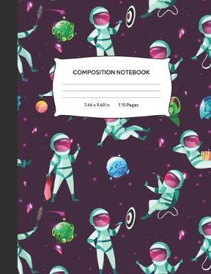 Composition Notebook: Wide Ruled Notebook Blank Lined Journal for Notes and Writing Sports In Space Doodle Pattern