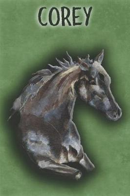 Watercolor Mustang Corey: College Ruled Composition Book Diary Lined Journal
