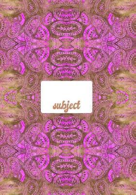 Subject: Paisley Purple Brown 7x10 Groovy Notebook with Lined Pages for School Subjects, Organizing Projects, Party Favors for Birthday Parties!