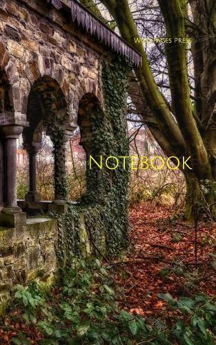 Notebook: lost places monastery past masonry architecture water bath room tub candle picture