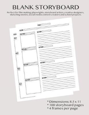 Storyboard Notebook: Black Story Board Sketchbook Template Paper For Movie Filmmakers, Playwrights, Advertisers, Animators, Social Media Video Creators. Cinema Note Book Sketch Pad With 2x2 Story boarding Frames (8.5 x 11 Inches).