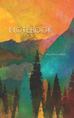 Notebook: Trees Mountains Sun Sunrise Warm Red Yellow