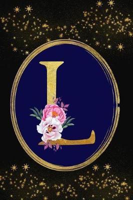 L: Floral Gold Monogram Initial L Notebook: Beautiful Lined Gift Journal for Girls and Women