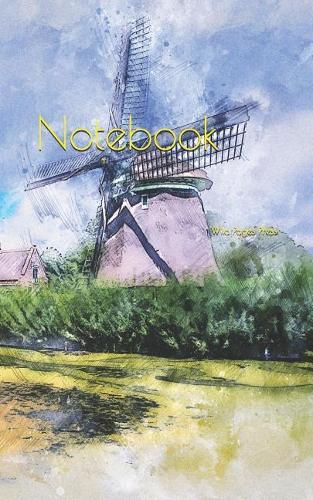Notebook: Windmill Pond Clouds Sky Landscape Architecture