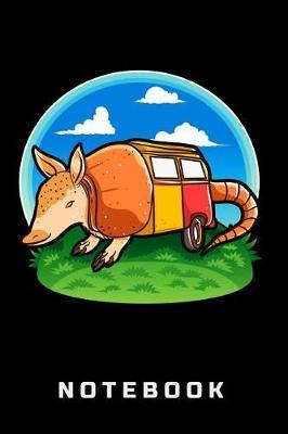 Notebook: Armadillo Camping Camper Illustration 6x9 blank+lined pages for Journaling Sketching Doodling Drawing Planning
