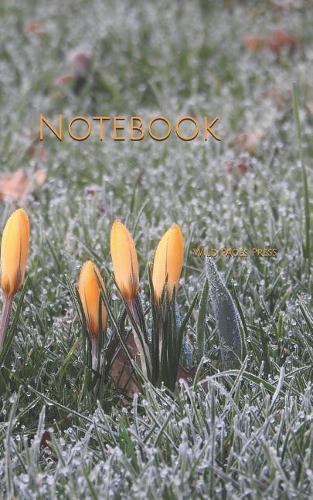 Notebook: Crocus Frozen Yellow Icy Morning Cold Meadow