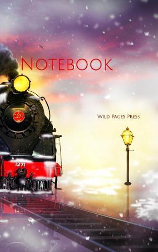 Notebook: Railway train winter snow steam locomotive rails