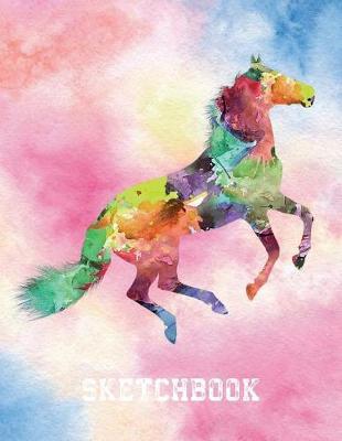 Beautiful Rainbow Horse Sketchbook: Large Sketch Book (8.5 X 11 Drawing Pad) with 120 Blank Pages to Inspire Adults and Children to Draw, Paint, Doodle, Collage, and Create Art