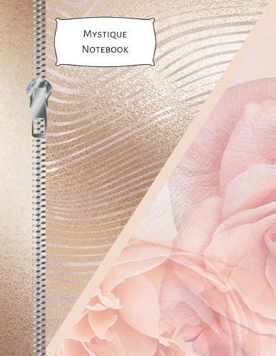 Mystique Notebook: Rose Gold Floral Petals College Ruled Composition Writing Notebook