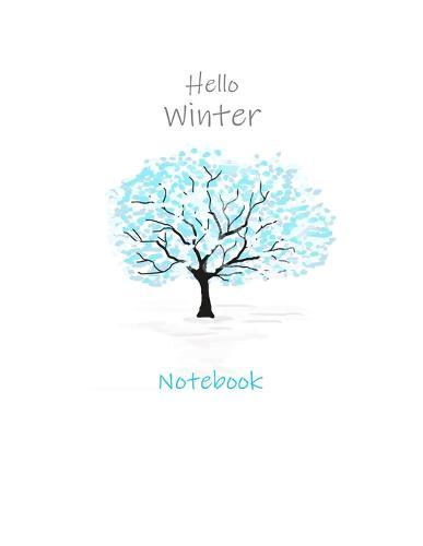 Hello Winter Notebook: 8.5 x 11 inches, Wide ruled, 120 pages, Matte cover
