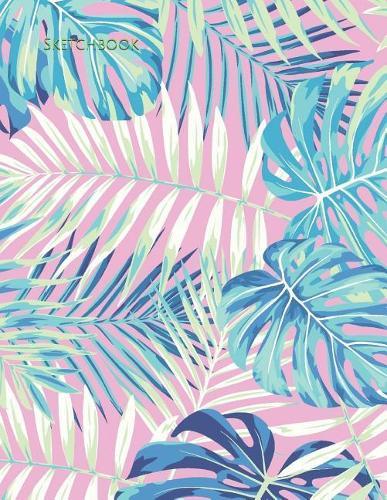 Sketchbook: Neon Blue and Pink Palm Leaves