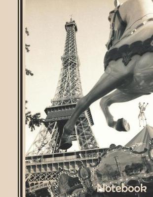 Notebook: Unlined / Plain Notebook - Large (8.5 X 11 Inches) - Soft Matte Cover - Paris Carousel French