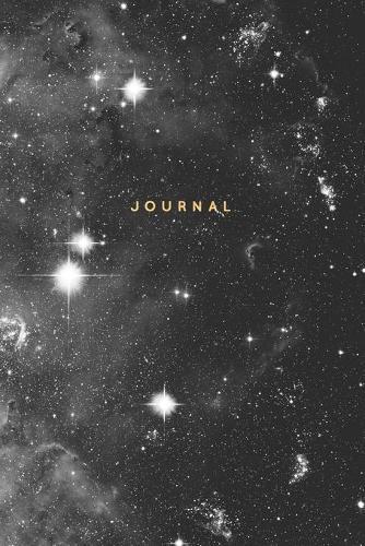 Journal: College Ruled Notebook - 120 Pages - Watercolor Galaxy Black + White