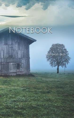 Notebook: Cabin field nature landscape sky clouds fog cold
