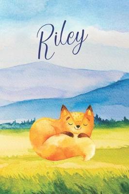 Riley: Personalized Name and Fox in the Forest and Mountains on Cover, Lined Paper Note Book For Girls or Boys To Draw, Sketch & Crayon or Color (Kids Teens and Adult Journal Books)