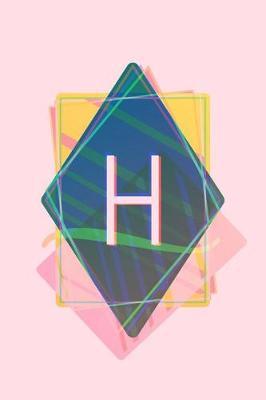 H: Pink Pastel Vaporwave Aesthetic Monogram Journal / Composition Notebook with Initial - 6 x 9 - College Ruled / Lined