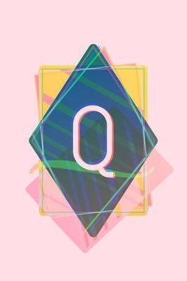 Q: Pink Pastel Vaporwave Aesthetic Monogram Journal / Composition Notebook with Initial - 6 x 9 - College Ruled / Lined