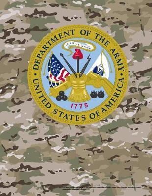 U.S. Army Emblem Crest 8.5 x 11 200 page lined notebook leaderbook in the US Army Objective Camouflage Pattern