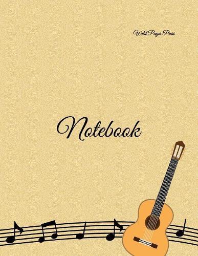Notebook: Music note digital piano guitar paper sheet music musical guitars instruments strings string