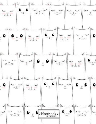Notebook: Cute cats on white cover and Dot Graph Line Sketch pages, Extra large (8.5 x 11) inches, 110 pages, White paper, Sketch, Draw and Paint