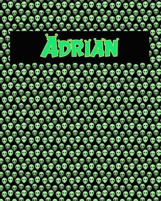 120 Page Handwriting Practice Book with Green Alien Cover Adrian: Primary Grades Handwriting Book