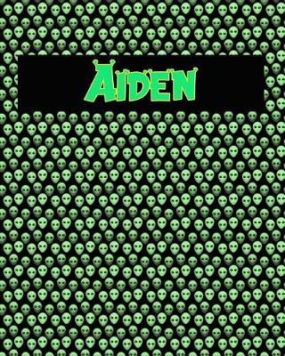 120 Page Handwriting Practice Book with Green Alien Cover Aiden: Primary Grades Handwriting Book