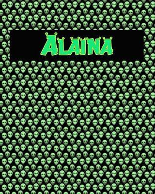 120 Page Handwriting Practice Book with Green Alien Cover Alaina: Primary Grades Handwriting Book
