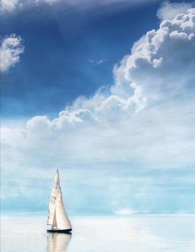 Notebook: Sailing boat sea cloud sky water ship
