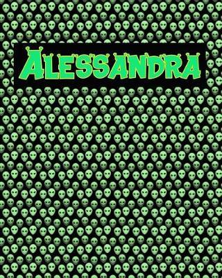 120 Page Handwriting Practice Book with Green Alien Cover Alessandra: Primary Grades Handwriting Book