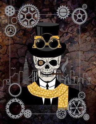 Steampunk Leroy Out On The Town - Multipurpose Composition Notebook: Gears Frame over City Outline Lined Pages For Diary Journal